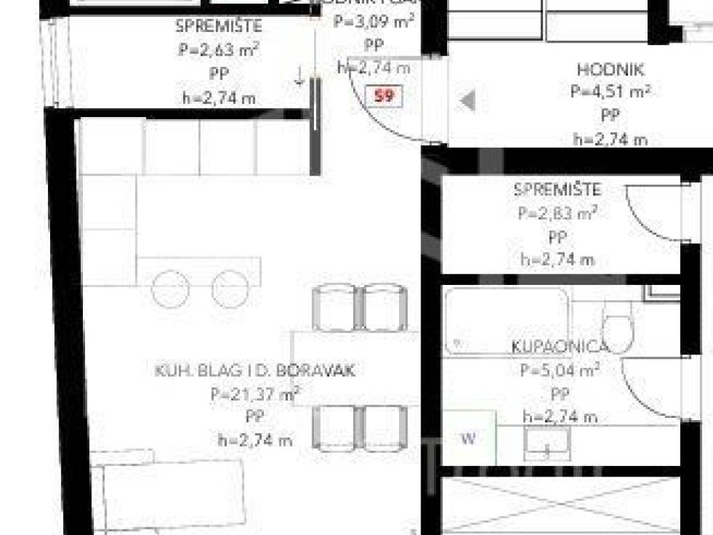 Flat in a new building, Sale, Okrug, Okrug Gornji