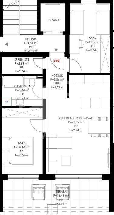 Flat in a new building, Sale, Okrug, Okrug Gornji