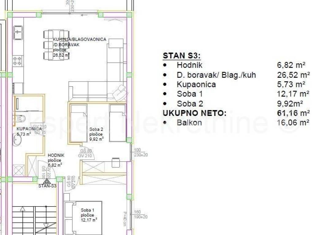 Flat in a new building, Sale, Okrug, Okrug Gornji