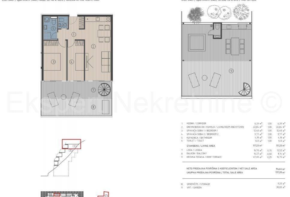 Flat in a new building, Sale, Dugi rat, Jesenice