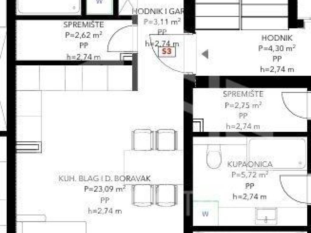 Flat in a new building, Sale, Okrug, Okrug Gornji