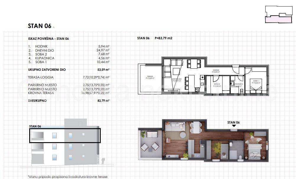 Apartman na moru, Prodaja, Sukošan, Sukošan
