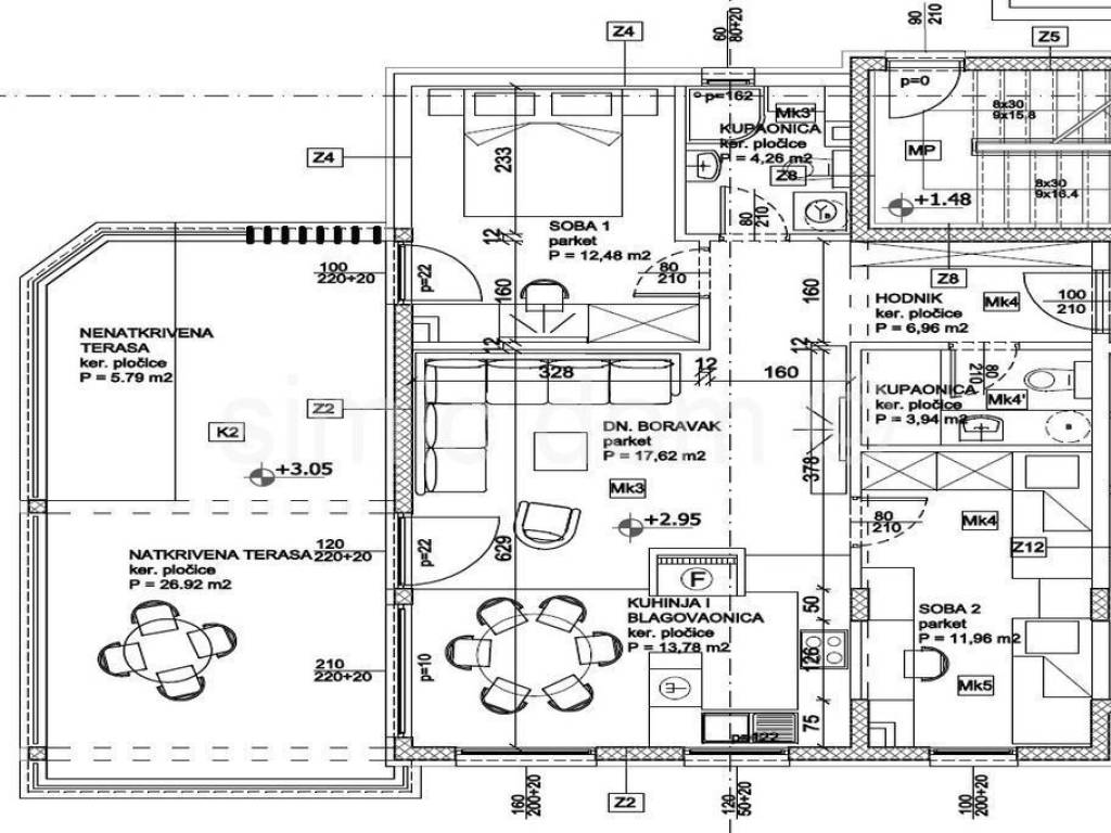 Apartman na moru, Prodaja, Okrug, Okrug Gornji