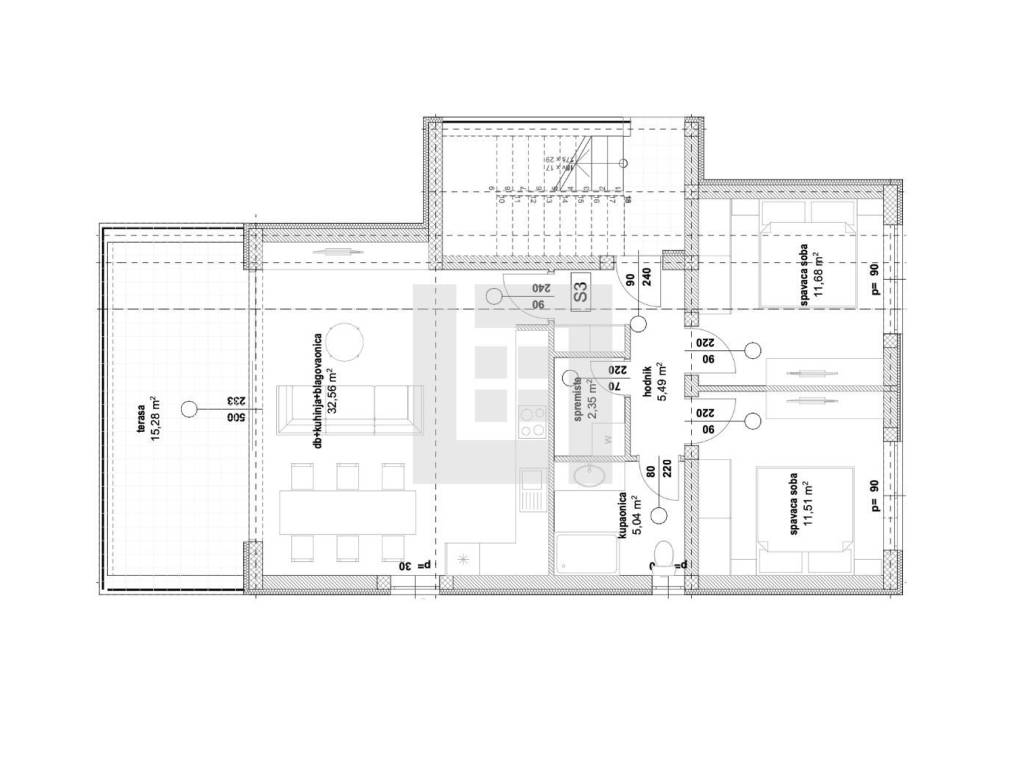 Otok Vir, novogradnja, 3S penthouse, 2PM, prodaja