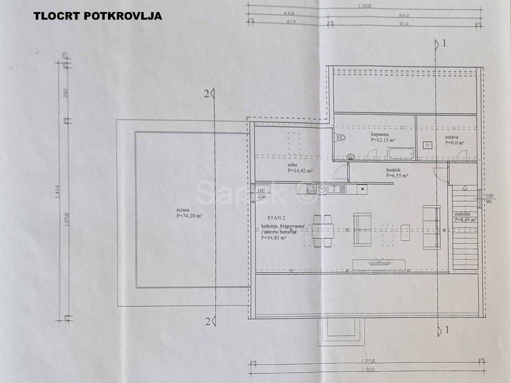 Tlocrt potkrovlja