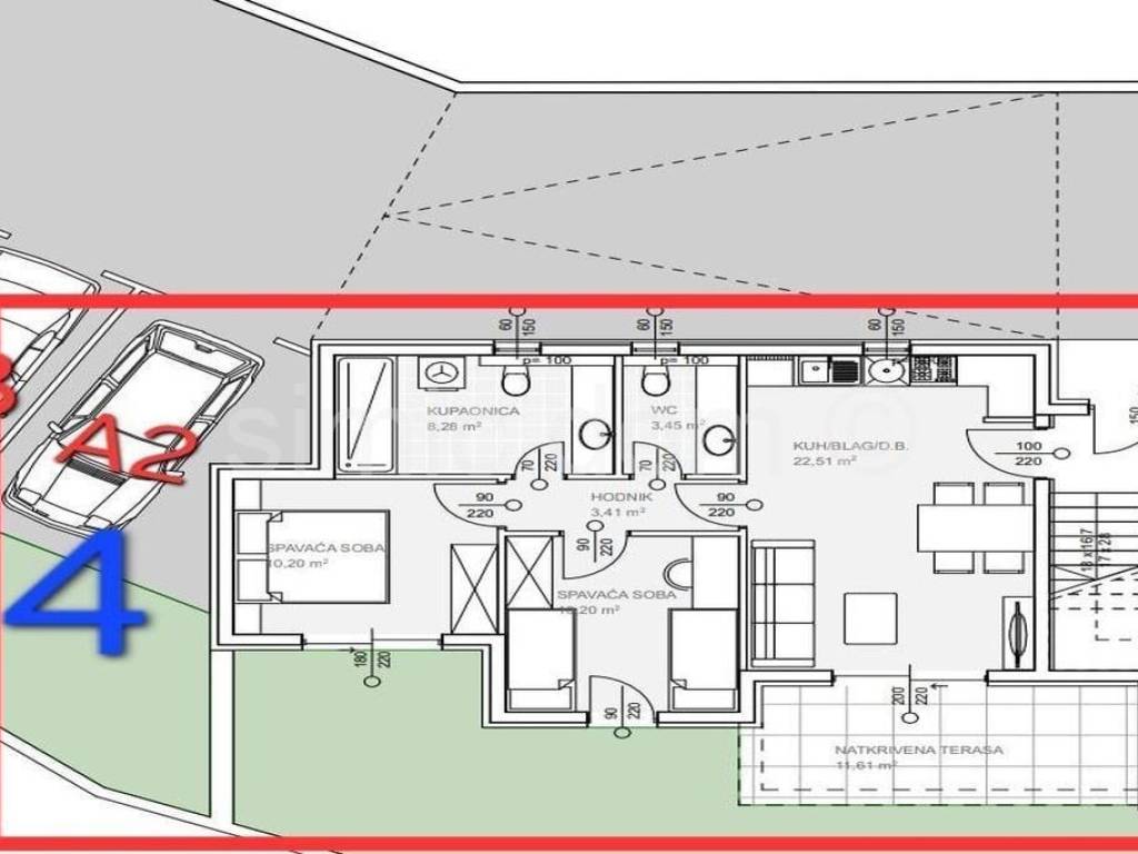 Apartman na moru, Prodaja, Okrug, Okrug Gornji