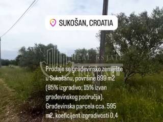 Građevinsko zemljište, Prodaja, Sukošan, Sukošan