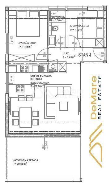 Stan u urbanoj vili, Prodaja, Nin, Zaton