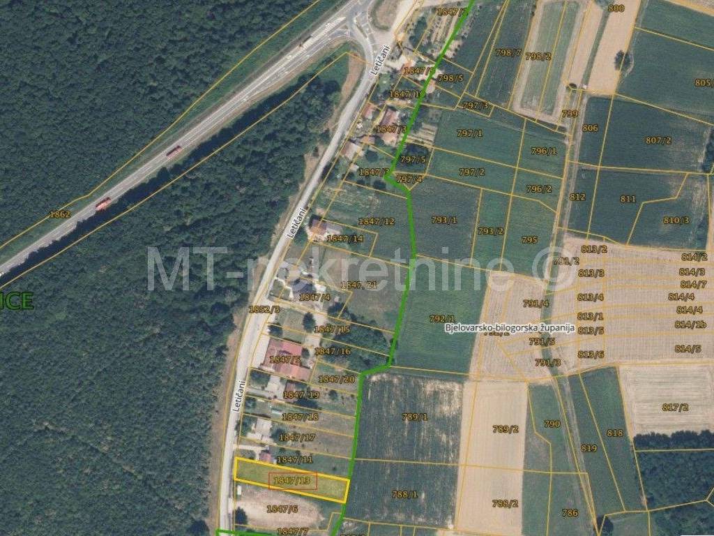 Gradjevinsko zemljiste, Prodaja, Bjelovar - Okolica, Leticani