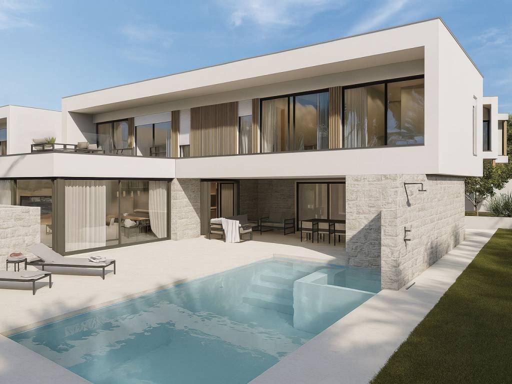 Modern villa with heated pool and sea-view terrace