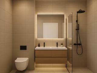 Modern functional bathroom.
