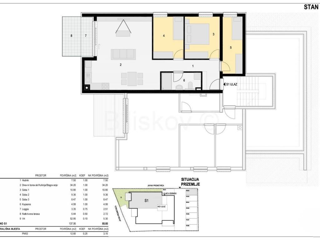 Stan u zgradi, Prodaja, Kolan, Mandre