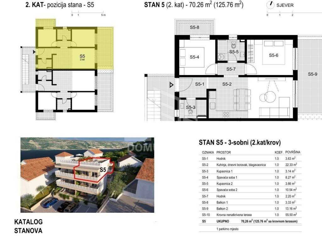 Stan u novogradnji, Prodaja, Marina, Poljica
