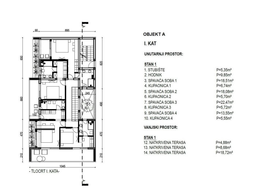 Primosten, gradjevinsko zemljiste - Primosten Burnji - tlocrt 2