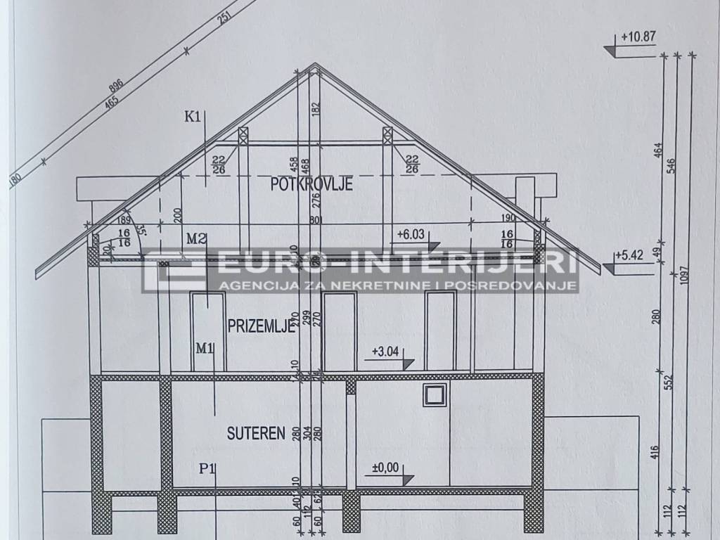 Zagreb, prodaja kuca Podsused - Vrapce - presjek kuce 