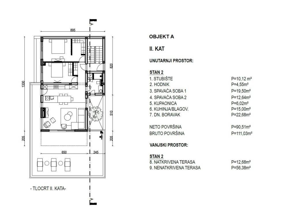 Primosten, gradjevinsko zemljiste - Primosten Burnji - tlocrt 3