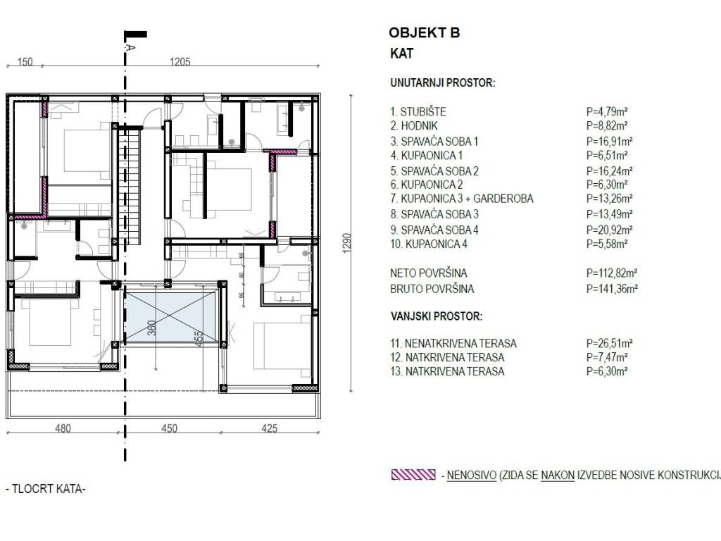 Primosten, gradjevinsko zemljiste - Primosten Burnji - tlocrt 2