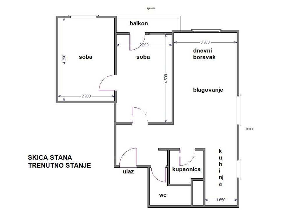 Zagreb, prodaja stana Stenjevec - tlocrt stana