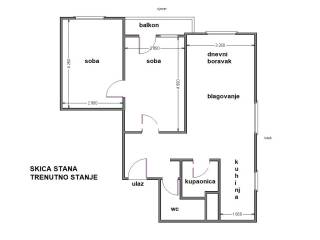 Zagreb, prodaja stana Stenjevec - tlocrt stana