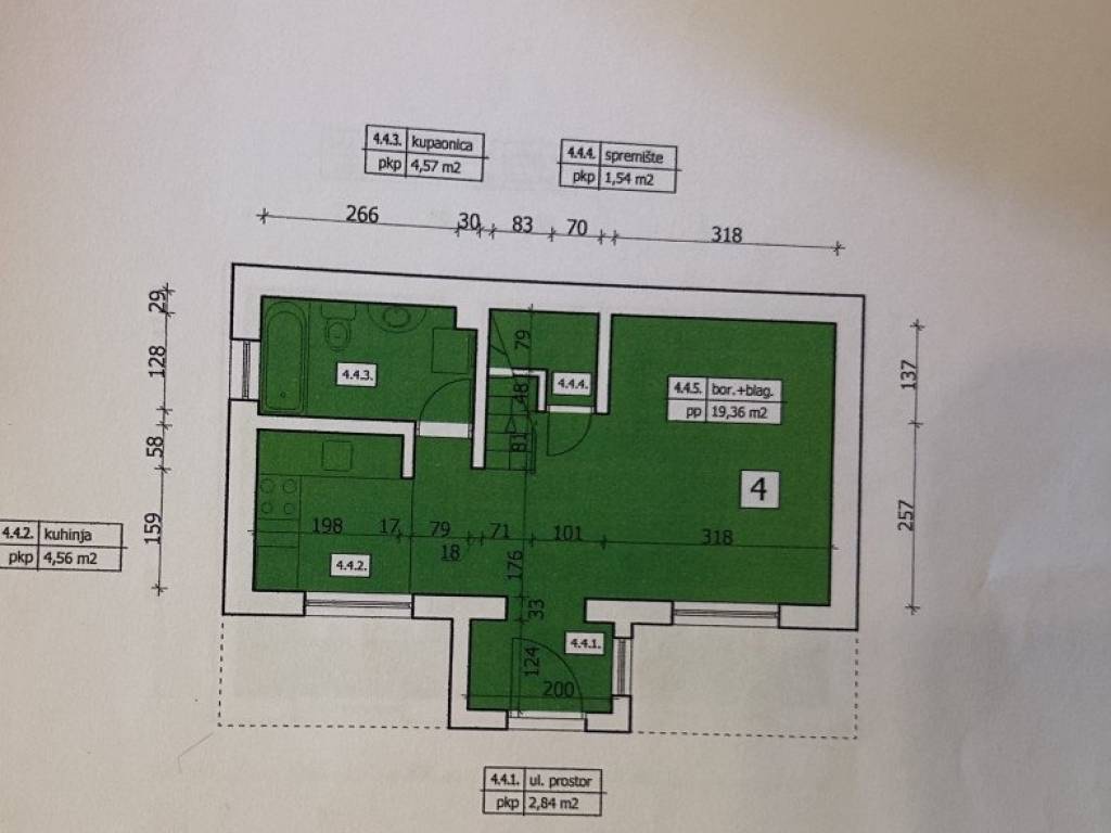 Zagreb, prodaja kuca Trnje - tlocrt kat