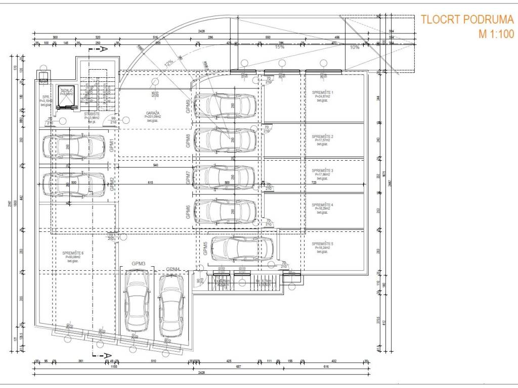 Prodaja stanova Zagreb, Podsused - Vrapce - novogradnja - tlocrt podruma