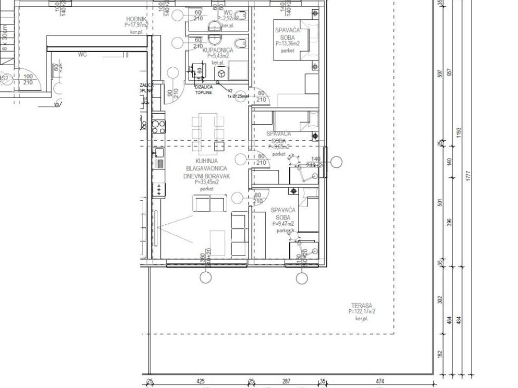 Prodaja stanova Zagreb, Stenjevec - novogradnja tlocrt stana S4