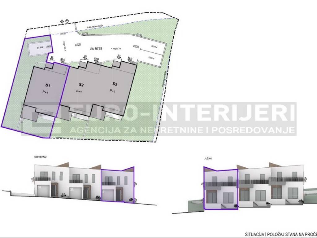 Zagreb, prodaja kuca u nizu Perjavica, polozaj kuce S1