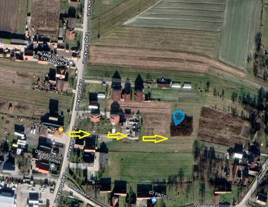 Gradjevinsko zemljiste u mirnom naselju Mala Ostrna. Samo 6 km od Dugog Sela.