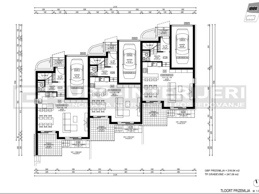 PRODAJA STANOVA ZAGREB - PERJAVICA - NOVOGRADNJA TLOCRT PRIZEMLJA  S3