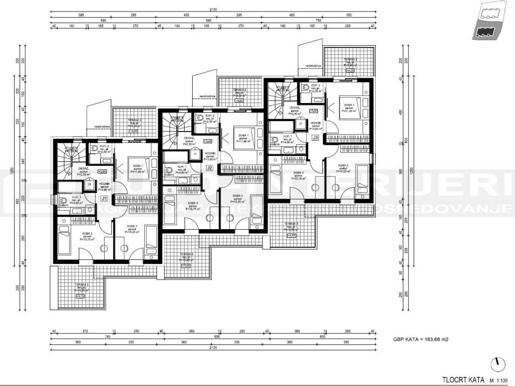 PRODAJA STANOVA ZAGREB - PERJAVICA - NOVOGRADNJA TLOCRT KATA J3