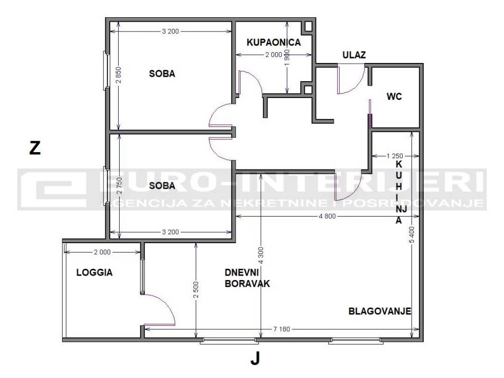 PRODAJA STANOVA ZAGREB, PODSUSED - TLOCRT