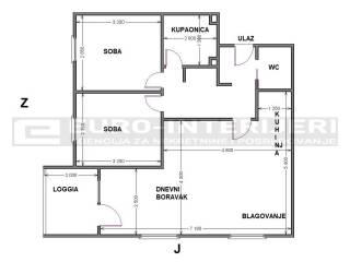 PRODAJA STANOVA ZAGREB, PODSUSED - TLOCRT