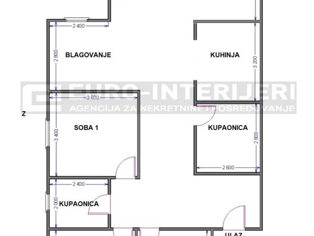 PRODAJA STANOVA ZAGREB, STENJEVEC - TLOCRT STANA