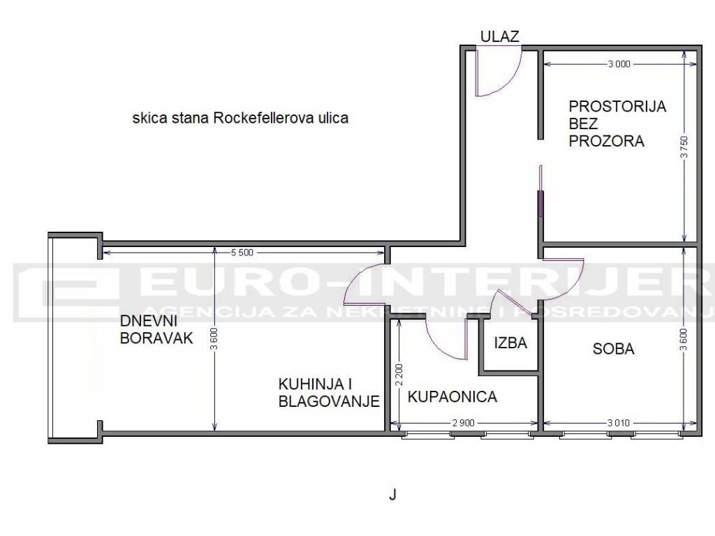 PRODAJA STANOVA ZAGREB - GORNJI GRAD - MEDVESCAK - TLOCRT STANA