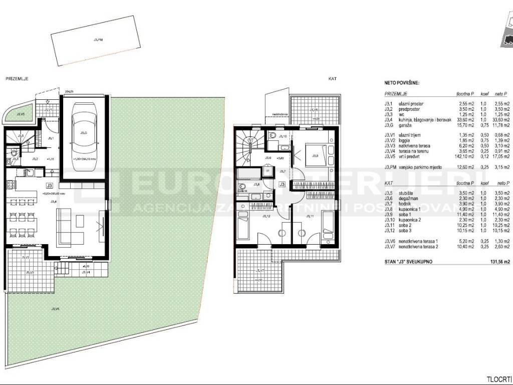 PRODAJA STANOVA ZAGREB - PERJAVICA - NOVOGRADNJA TLOCRT STANA S1