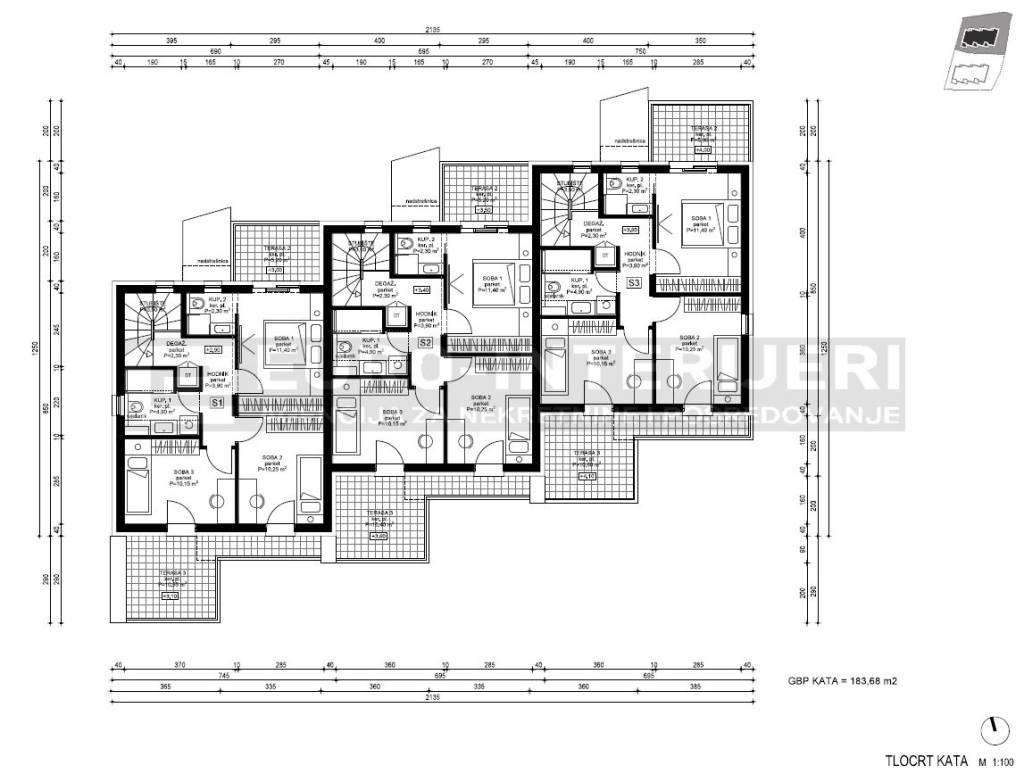 PRODAJA STANOVA ZAGREB - PERJAVICA - NOVOGRADNJA TLOCRT KATA S1