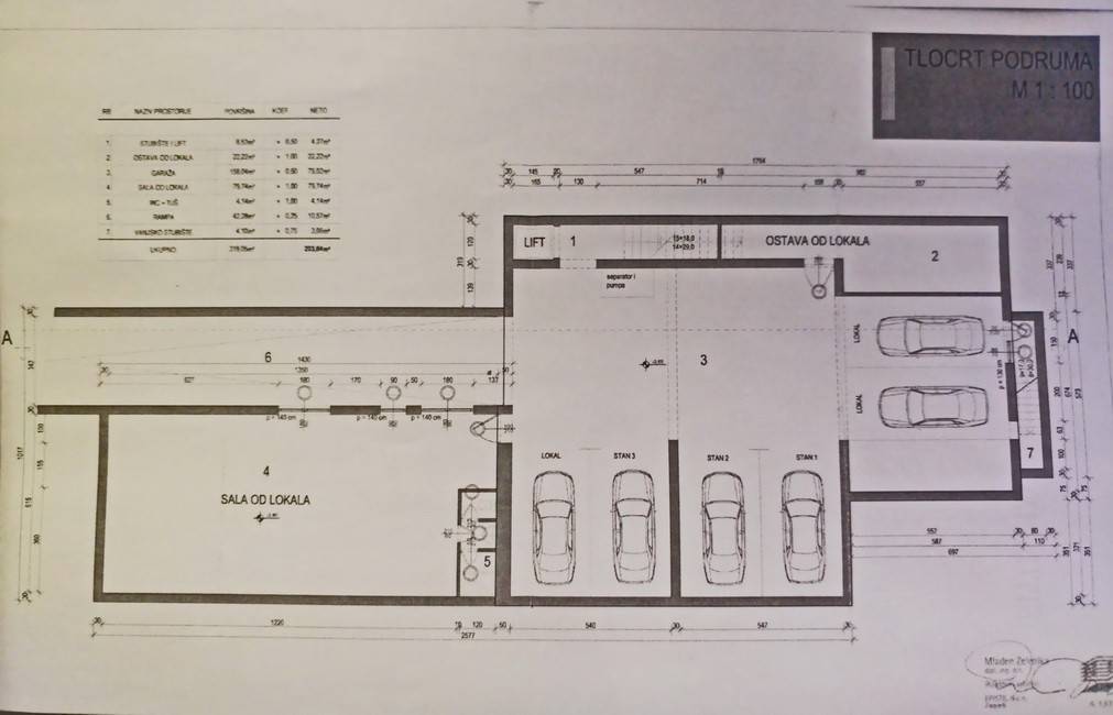PRODAJA STANOVA ZAGREB - STENJEVEC EKSKLUZIVAN PENTHOUSE TLOCRT PODRUMA
