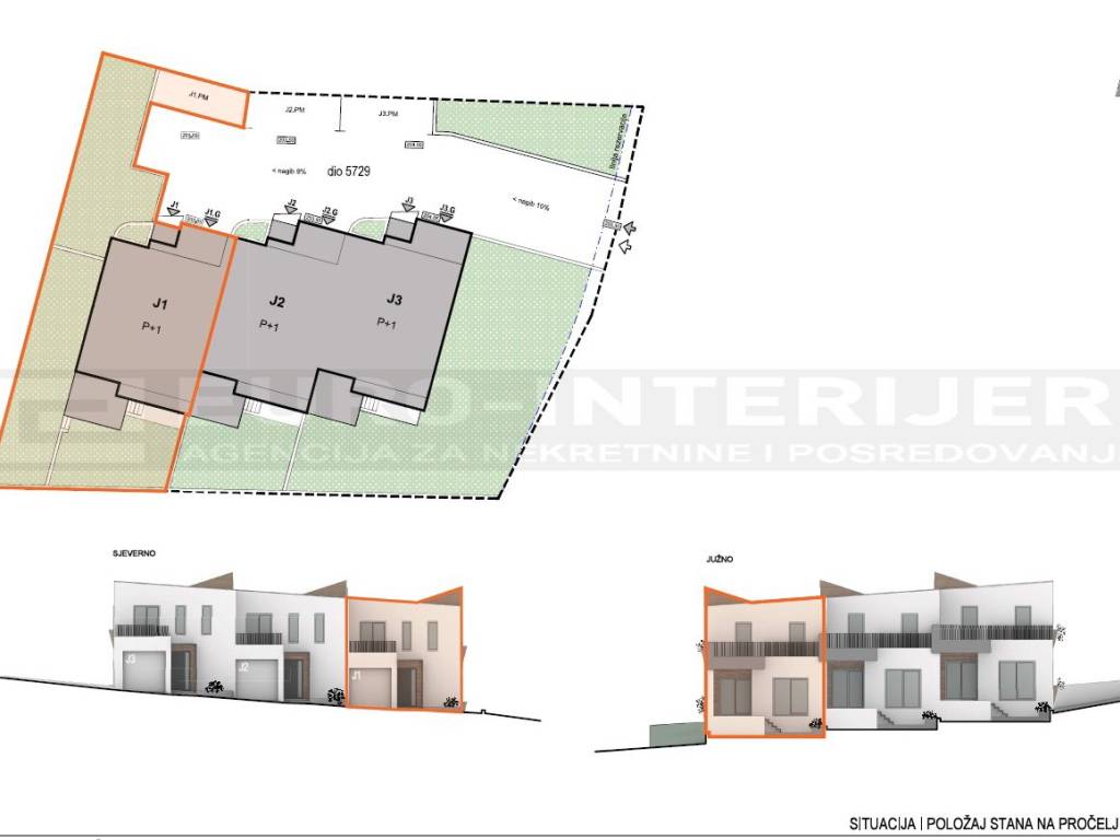 PRODAJA KUCA ZAGREB - PERJAVICA - NOVOGRADNJA POLOZAJNI NACRT J1