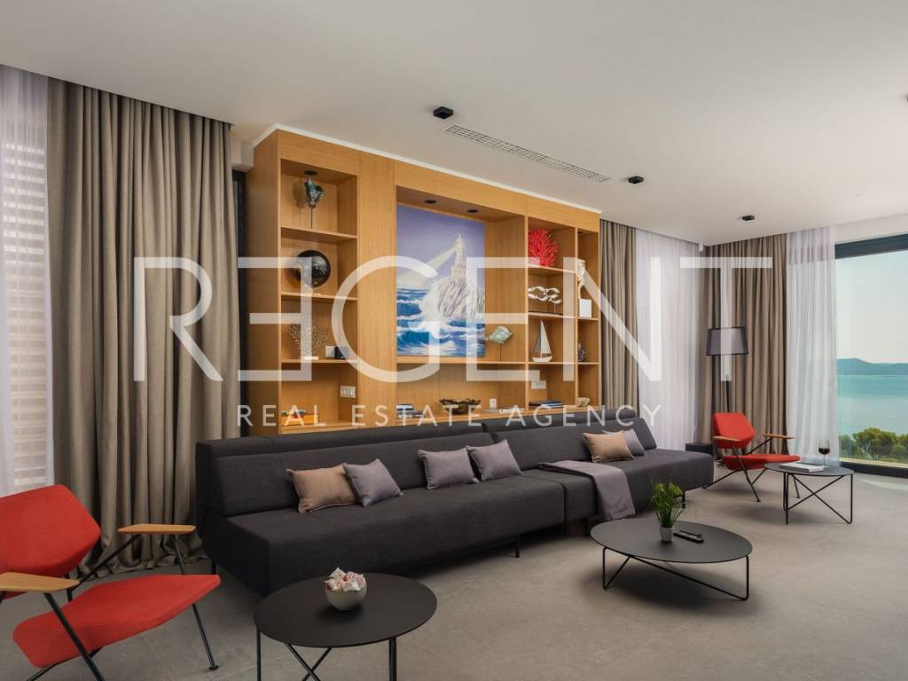 Villa Maestral, dnevni boravak i kuhinja