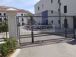 Access road with gate