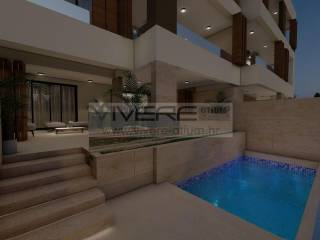 Private pool at night