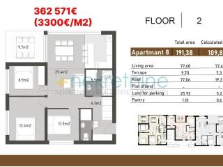 Flat in a new building, Sale, Nin, Nin