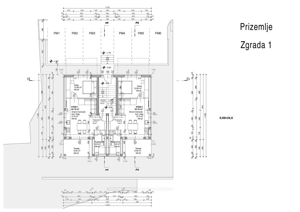 Tlocrt prizemlja zgrada 1 copy