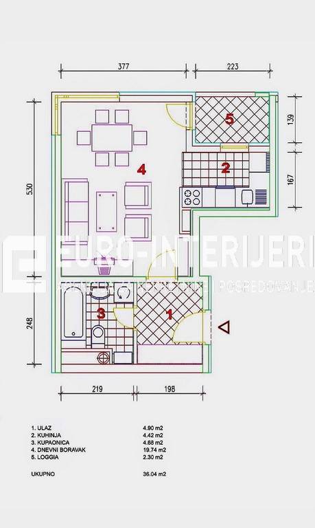 Prodaja stana Vrbani tlocrt -  (9)