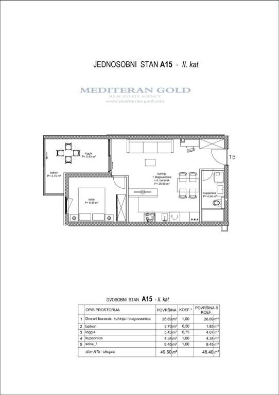 A15, 2.kat, 46,40m2, 2-sob.286.000€-ink