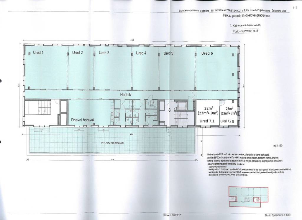 Zakup poslovnog prostora - Split - tlocrt I kata