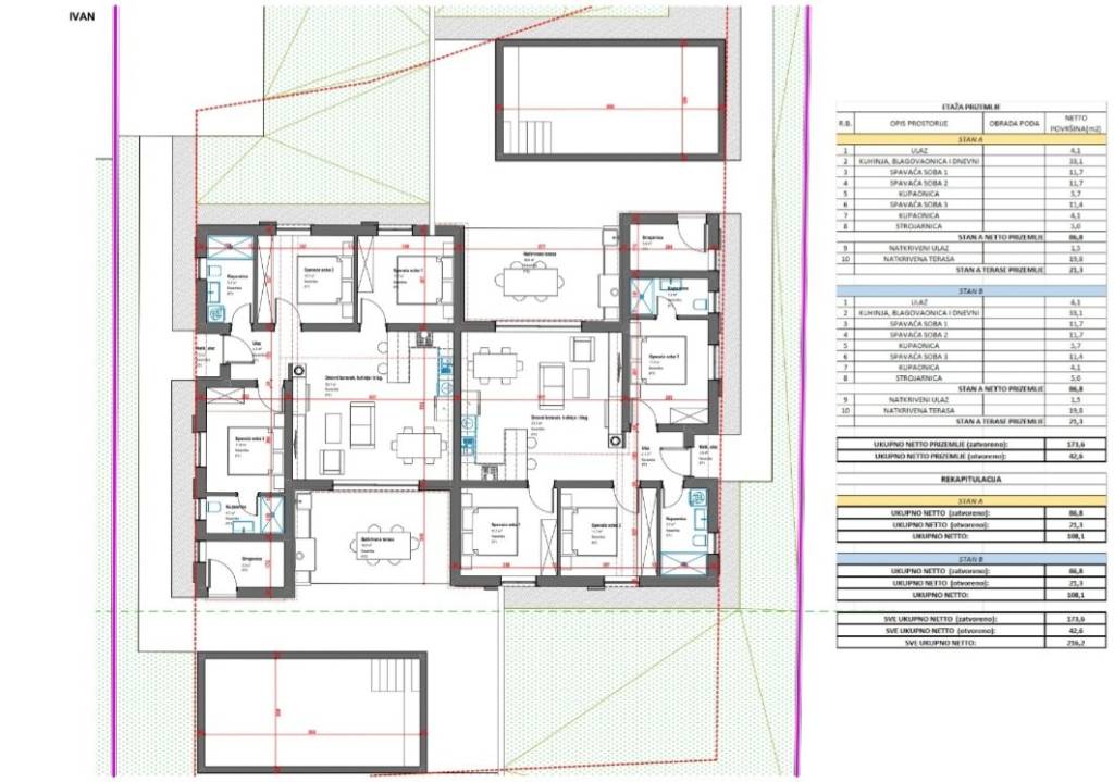 Tlocrt 86,80 m2 (108,10m2)