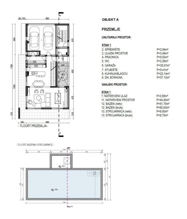 Primosten, gradjevinsko zemljiste - Primosten Burnji - tlocrt 3