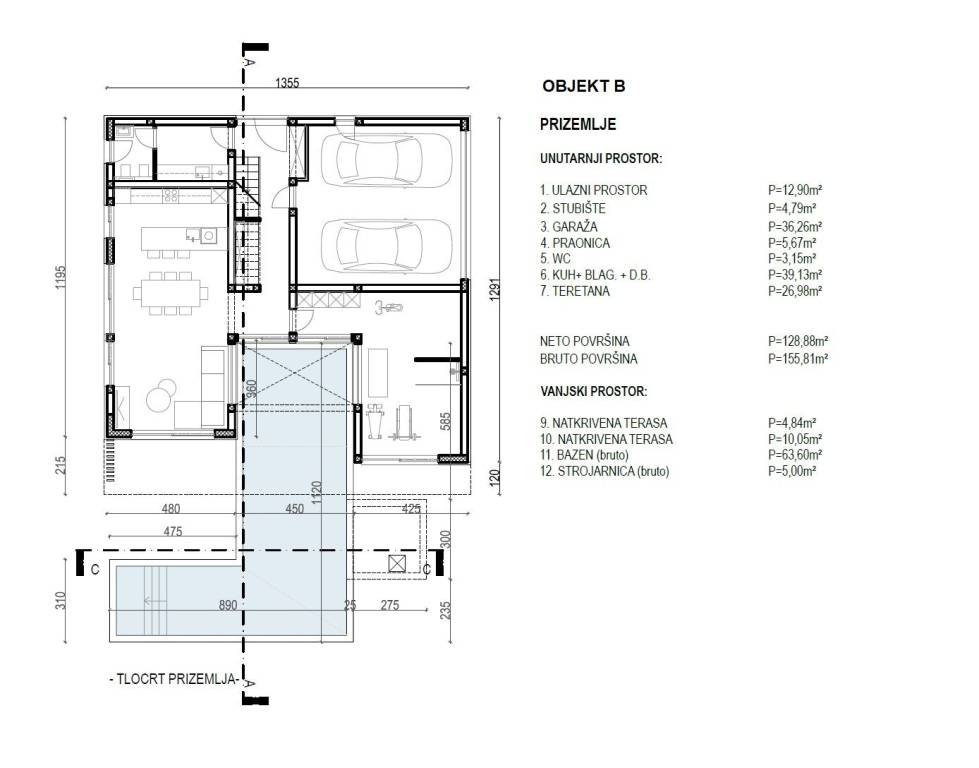 Primosten, gradjevinsko zemljiste - Primosten Burnji - tlocrt 4