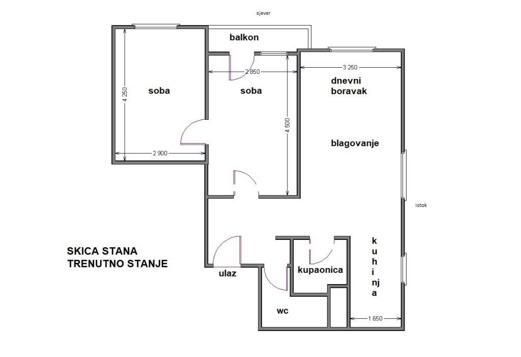 Zagreb, prodaja stana Stenjevec - tlocrt stana